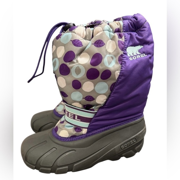 Sorel ladies Flurry Purple Black Snow Rain Winter Boots cabincore - Picture 3 of 5